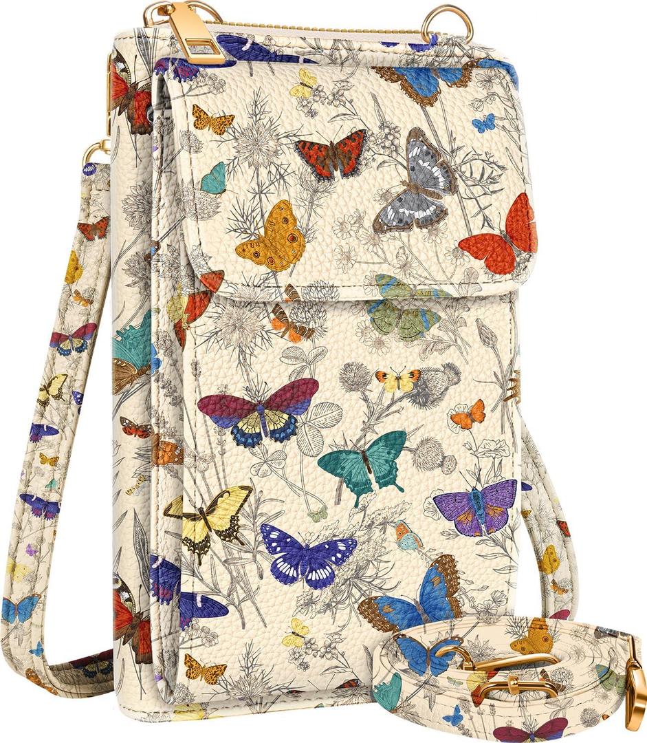 Cute Small Crossbody Purse Cell Phone Bags for Women - Leather Cellphone Wallet Purse with Shoulder Strap