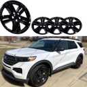 18inch Hubcaps Wheel Skin Covers Compatible with 2020-2024 Ford Explorer XLT, Durable ABS Plastic Rim Covers (Set of 4), Fit for Standard Wheels - Snap On Tire Cover Replacement (Glossy Black)