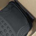 FH Group Climaproof Trimmable Non-Slip Vinyl Floor Mats Full Set - Universal Fit for Cars Trucks and SUVs (Black) F11306 + F16400