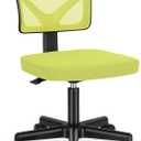 Sweetcrispy Small Office Chair, Ergonomic Low-Back Mesh Rolling Work Swivel Desk Chairs with Wheels, Armless Comfortable Seat Lumbar Support for Home, Bedroom, Study, Student, Adults, Green