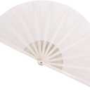 Large Folding Fans Rave Hand Clap Fan Popping Fan for Line Dancing, Big Foldable Clacking Fans for Boots On The Ground Dance Festival, Dancing, Performance (White)