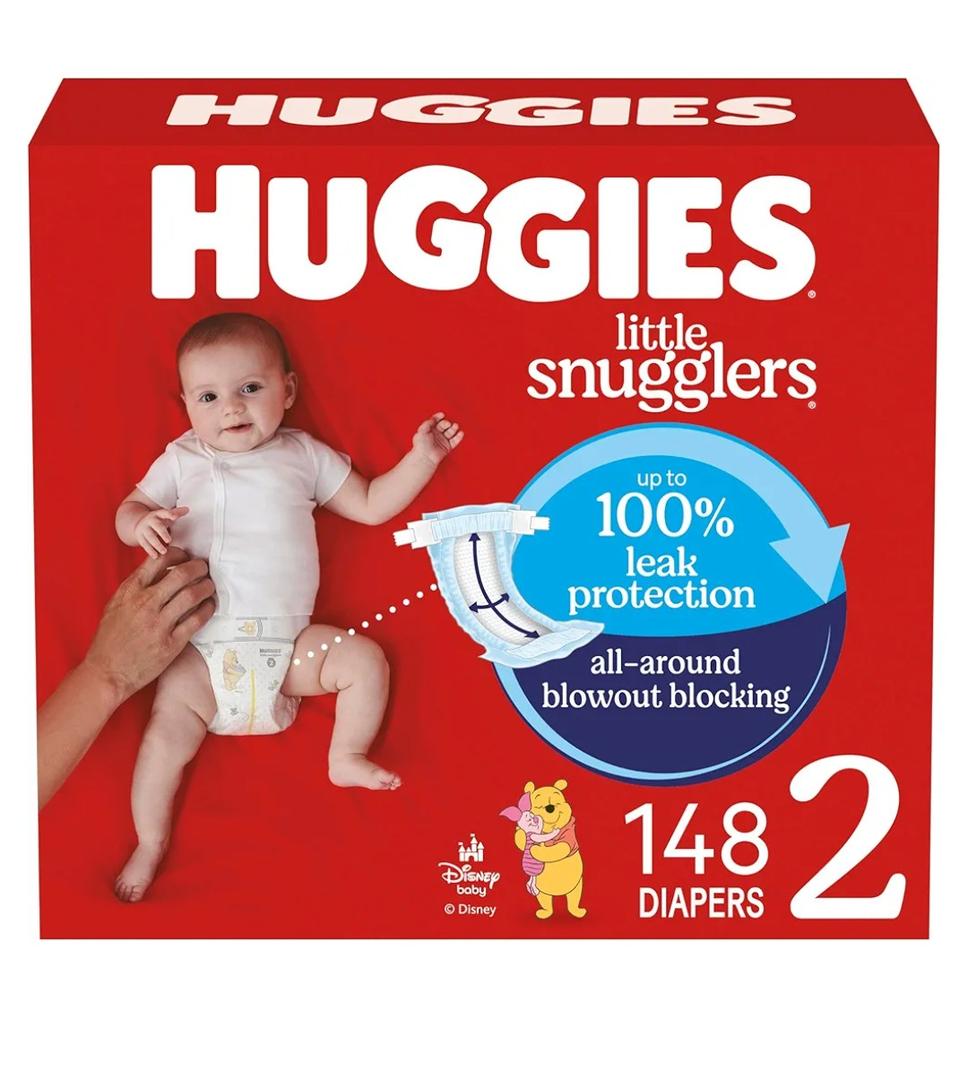 Huggies Size 2 Diapers, Little Snugglers Baby Diapers, Size 2 (12-18 lbs), 148 Count, Packaging May Vary