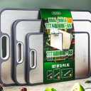 Titanium Cutting Board Set of 3, Dual Sided Design Non Toxic Cutting Boards for kitchen Beyond Food-Grade Chopping Board for Hygienic Food Prep, Extra Large (M/L/XL), Knife-Friendly, with Juice Groove, Medium
