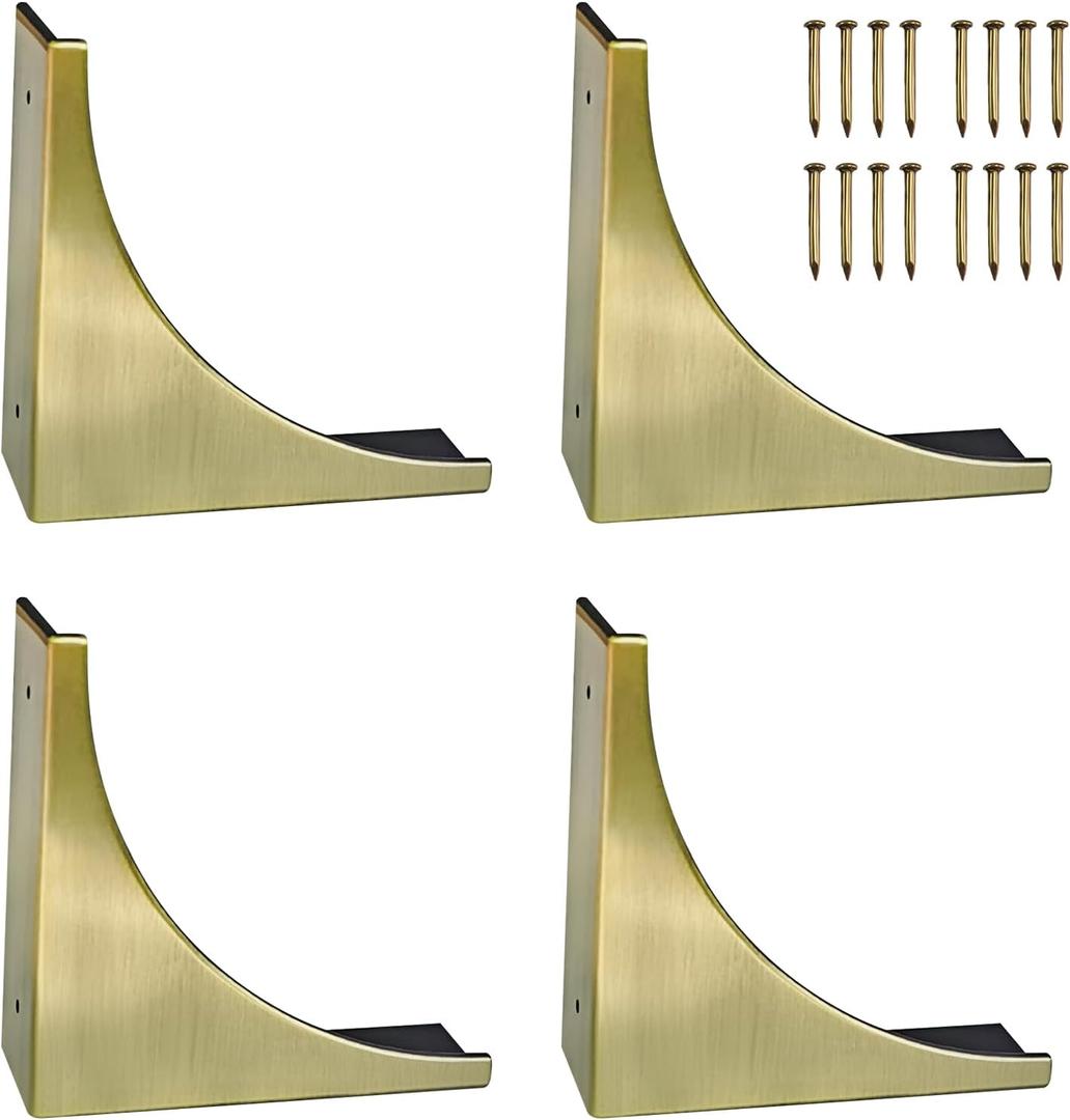 4Pcs Antique Zinc Alloy Box Corner Protector Decorative Furniture Corner Edge Safety Bumpers Cabinets Fireplace Furniture Bumpers (Bronze)