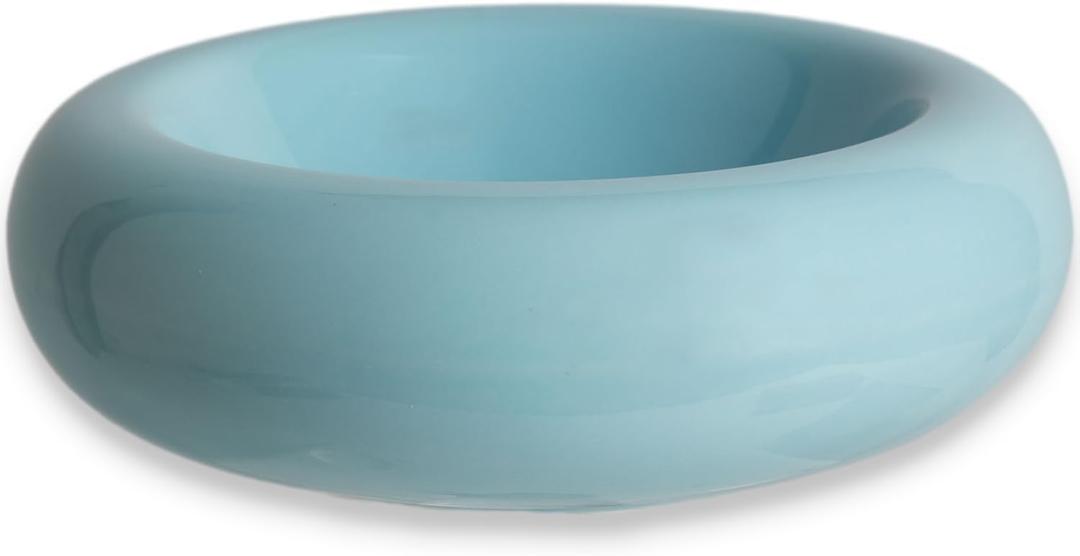 6.1 Inch Cat Bowls, 7 oz Ceramic Cat Food Bowl, Whisker Fatigue Relief Cat Bowl, Anti-Vomiting, Protect Spine, Perfect for Indoor CatsBlue