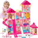 keefun Doll House Play House Princess Castle Building Toys for Girls, Big Pretend Play Dollhouse, Idea Birthday Gifts Toys for Girls Ages 3-8