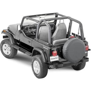 MasterTop Sport Bar Pad Covers, Black Denim - Fits Jeep Wrangler YJ 1992-1995 - UV, Rain and Rip Resisant - Protects Roll Bars from Water, Scratches, and Fading