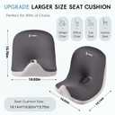 Car Seat Cushion and Lumbar Support Pillow, Larger Memory Foam Seat Cushion, Ergonomic L-Shaped Design Cushion for Back Pain Relief, Non-Slip Driving Cushion for Car, Office, Truck, Wheelchair-Black