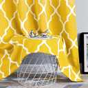 Metro Parlor Ombre Full Blackout Curtains 90 Inches Long 2 Panels for Living Room Bedroom Yellow White Moroccan Geo Patterned Room Darkening Thermal Insulated Grommet Top Window Treatment Drapes,52x90