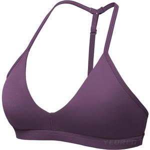 YEOREO Sports Bras for Women Strappy Padded Halter Ericie Open Back Light Impact Deep V Neck Yoga Workout Gym Tops (Large, Dark Grey)