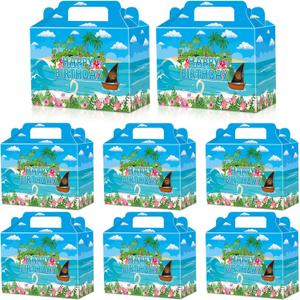 Noekanfy Animation Ocean Birthday Party Supplies, (20-Pack) Party Favor Boxes for Kids Birthday, Treat Boxes Cookie Gable Boxes for Tropical Summer Party Baby Shower Supplies