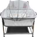3 in 1 Baby Bassinet,Bedside/Rocking Bassinet for Baby,Bedside Crib with Lockable Wheels,Waterproof Mattress,Adjustable 6 Heights,Portable Bassinets Bedside Sleeper for Newborn Infant (Light Grey)