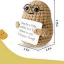 3 x Inspirational Crochet Potato Funny Gifts with Positive Words for Friends Women, Emotional Support Potato, Uplifting College Graduation Gifts, Parties, Christmas Decoration