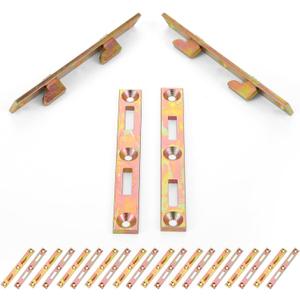 12 Pair 5" Bed Rail Fasteners Bed Rail Brackets Heavy Duty Beds Frame Rails Hardware for Furniture Wood