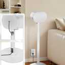 Haturi Speaker Stands Pair for Sonos Era 300 & Era 100, 22"-42" Adjustable Height Floor Stands with Built-in Cable Management, Heavy Duty Metal Base, Non-Slip Design, White