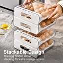 Koja 32-Egg, 2-Drawer Stackable Storage Container Holder for Refrigerator. Smooth Slide-out Drawers. BPA-free Kitchen Organizer, Space-Saving, Easy Access Design for Fridge. Durable and Leak-Proof