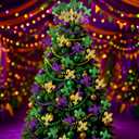 Suncalla 12 Pcs Mardi Gras Decoration Mardi Gras Picks 15 Inch Glitter Fleur De Lis Picks Carnaval Purple Green Gold Ornament for Tree Topper Home Floral Arrangement Wreath Party Decor