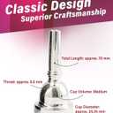 Libretto 12C Trombone Mouthpiece, 2m Silver Plated w/Vacuum Packing, Fits Small Bore Trombone, Alto Trombone & Baritone, Ideal for Beginner, Student, Jazz Player