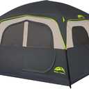 Happy Travel Tent 6 Person Tents for Camping, Waterproof Easy Setup Camping Tent with Rainfly, Portable Large Family Cabin Tent with 5 Large Mesh Windows and Carry Bag for Outdoor Camping & Hiking (Black)