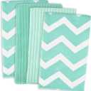 DII Cleaning Collection Multi-Purpose Microfiber, Aqua Chevron, Dishtowel Set