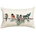 RABUSOFA Christmas Pillow Covers 12x20 Inch Birds Christmas Decorations Christmas Winter Lumbar Throw Pillow Cases Xmas Outdoor Birds Decor Decorative Pillows for Couch Holiday Teal
