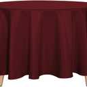 sancua Round Tablecloth - 90 Inch - Water Resistant Spill Proof Washable Polyester Table Cloth Decorative Fabric Table Cover for Dining Tables, Buffet Parties and Camping, Burgundy