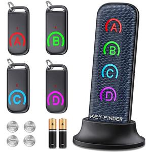 Key Finder Locator: EIRIX New Fabric Wireless Slim RF Key Wallet Finder Item Locator with 80dB Loud Sound and 131ft Working Range, 1 Transmitter + 4 Receivers (blue)
