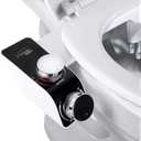 ANALIM Bidet Attachment for Toilet Seat, Non-Electric Bidet Hot and Cold Fresh Water for Frontal & Rear Wash with Self-cleaning Dual Nozzles and Adjustable Pressure Control