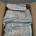 6x9 Area Rug Living Room Rug: Washable Modern Abstract Soft Thin Rug Indoor Floor No Slip Stain Resistant Carpet for Bedroom Dining Room Farmhouse Nursery Home Office - Brown Grey