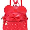 KL928 Girls Mini Backpack Bowknot Polka Dot Cute Small Daypacks Convertible Shoulder Bag Purse for Women