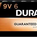 Duracell Coppertop 9V Battery, 6 Count (Pack of 1), 9 Volt with Long-lasting Power, All-Purpose Alkaline 9V Battery for Household and Office Devices