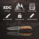 9th Pottery Anniversary Pocket Knife for Him, Engraved 3.3" EDC & Outdoor Folding Knife with Elegant Gift Box, Olive Wood Handle Personalized Keepsake for Husband, Boyfriend, Ideal for Camping, Hiking