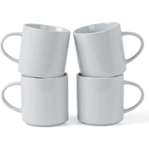Famiware Nebula 4 Pieces Coffee Mug, 14 oz Catering Mugs with Handle for Coffee, Tea, Cocoa, Milk, Light Gray