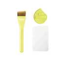 Flat Foundation Brush for Liquid Makeup with Powder Puff and Color Palette, Spatula Brush Facial Makeup, Face Concealer Brushes for Blending Cream