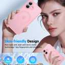 Magnetic for iPhone 17 Case, [Anti-Slip] [Military-Grade Drop Protection] [Camera Protection] Skin-Friendly Slim Translucent Shockproof Protective for iPhone 17 Phone Case, Pink