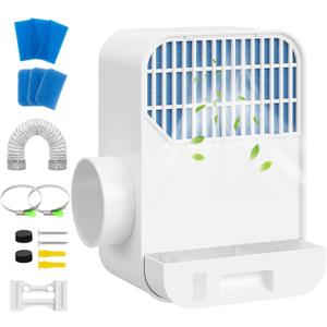 LuckIn 3-in-1 Indoor Dryer Vent Kit for Electric Dryer, Dryer Vent Cleaner Kit with Polyester Filter, 9.8ft Vent Hose and Water Drawer System, Dryer Vent Connector Kit for Apartments, Homes, and RV