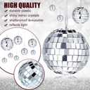 MTLEE 20 Pcs Disco Balls Decorations Party Decor Disco Ball Ornaments Mirror Mini Large Hanging with Rope for Wedding Festival Stage Prop(Silver, 2.4, 2, 1.6, 1.2 Inch)