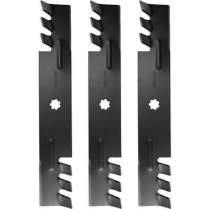 GY20852 48 inch 7-Star Mulching Toothed Blades for John Deere GX21784 D140 E140 D160 E150 E160 E170 LA145 LA140 LA155 155C 48" Decks 100 Series Tractor Zero Turn Mower GX21785 AM137757 2-Pack, Black