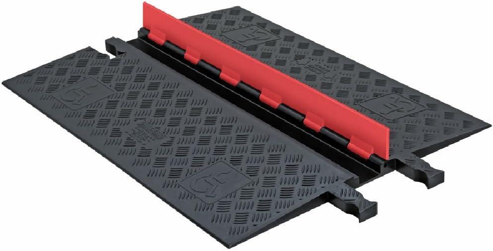 Checkers 1 Channel Low Profile Drive Over Cable Protector with Built in ADA Compliant Ramp, Heavy Duty Loads up to 46,000 Pounds, Polyurethane Construction, Orange/Black, GD1X75-O/B