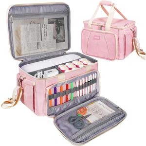 Carrying Case Compatible with Cricut Joy Xtra Smart Cutting Machine, Portable Travel Bag Fit for Cricut Joy Xtra Extra Accessories and Supplies (Bag Only) (Pink)