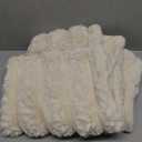 JOJUSIS Pack of 2 Faux Fur Plush Decorative Throw Pillow Covers Couch Cushion Case Soft Fluffy Pillowcases Wide Stripe (Beige, 24 x 24 Inch)