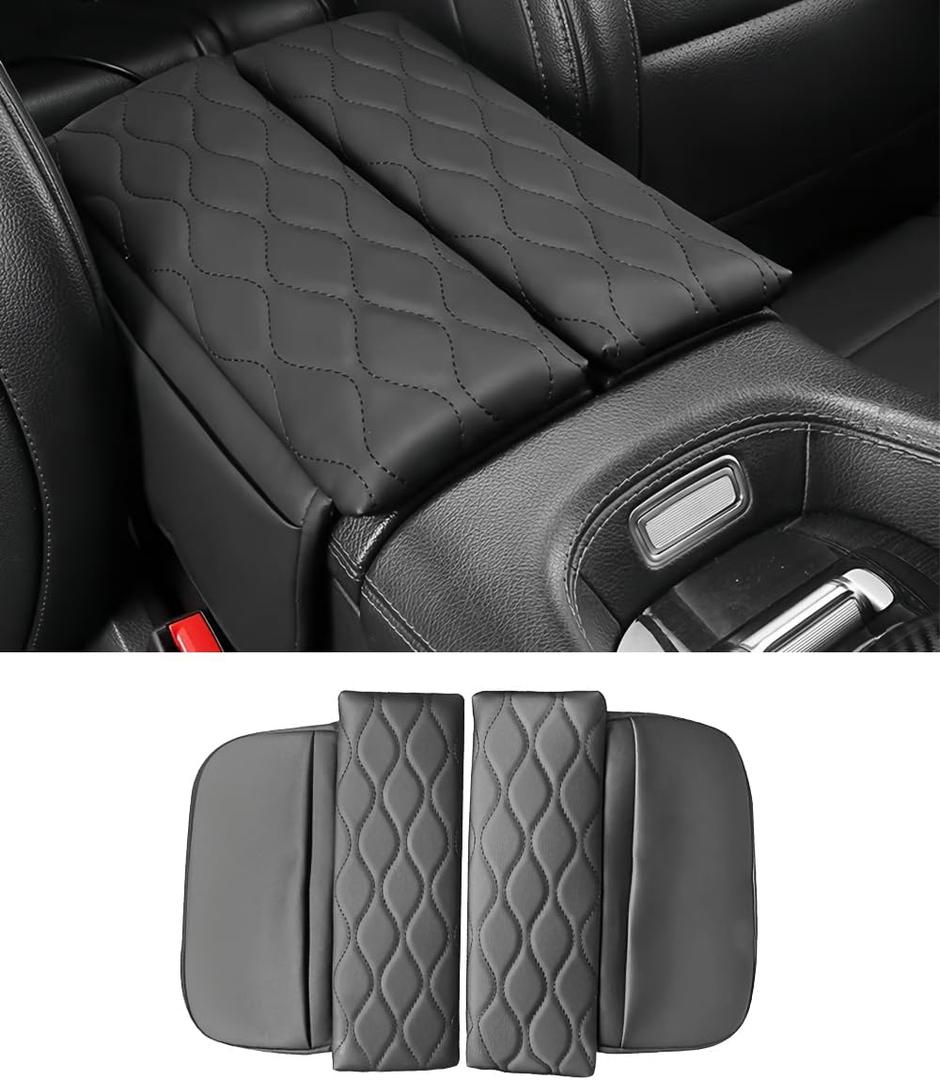 Egreat Center Console Armrest Cover for Mercedes Benz GLE 350 450 W167, GLS 450 X167 2020-2025, Leather Armrest Console Cover with Side Storage Pockets (for GLE GLS)