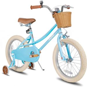JOYSTAR Girls Bike for 2-12 Years Old Toddlers and Kids, 12" 14" 16" 18 20" Retro Style Kids Bike with Training Wheels, 18 20 Inch Children Bicycle with Kickstand