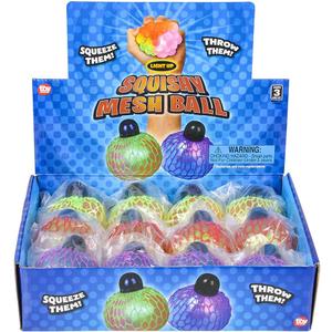 Rhode Island Novelty 2.33 Inch Light-Up Squeeze Mesh Ball, One Dozen Per Order