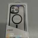 Designed for iPhone 15 Pro Max Case, Compatible with Mag-Safe, Frosted Translucent Slim Case with Built-in Aluminum Alloy Lens Bracket, Military-Grade Drop Protection with Airbag Corners, Black