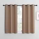 NICETOWN Room Darkening Curtain Panels for Cafe, Thermal Insulated Grommet Room Darkening Draperies/Drapes for Window (Cappuccino, 2 Panels, W42 x L40 -inch)