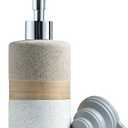 Cormomu Ceramic Dish Soap Dispenser Set with Silicone Funnel, Hand Soap, Shampoo, Body Wash, Lotion Dispenser for Kitchen and Bathroom, Stainless Steel Pump, Non Slip, 12 Oz