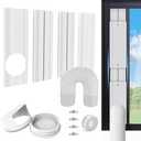 G GO . HO Portable AC Window Vent Kit with 5.9" Exhaust Hose, Adjustable PVC Window Seal Panel for Sliding Windows, Portable Air Conditioner Window Kit