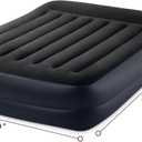 Intex Air Mattress, 64123ED Dura-Beam Plus Pillow Rest Fiber-Tech Queen Size Built-in Electric Pump 16.5in Bed Height 600lb Weight Capacity