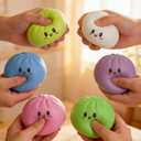 Dumpling Squishy Stress Balls Fidget Sensory Toy Mystery Dumpling Squishy Soft Squeeze Decompression Dough for Adults (Pink-A)